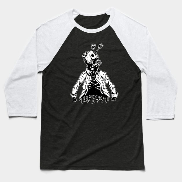 HEADSHOT SKELLY Baseball T-Shirt by DOODLESKELLY